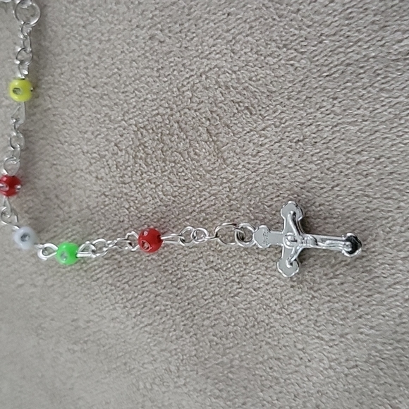 Rosary in a bottle tiny multicolor rosary necklace in a glass bottle - Picture 6 of 6